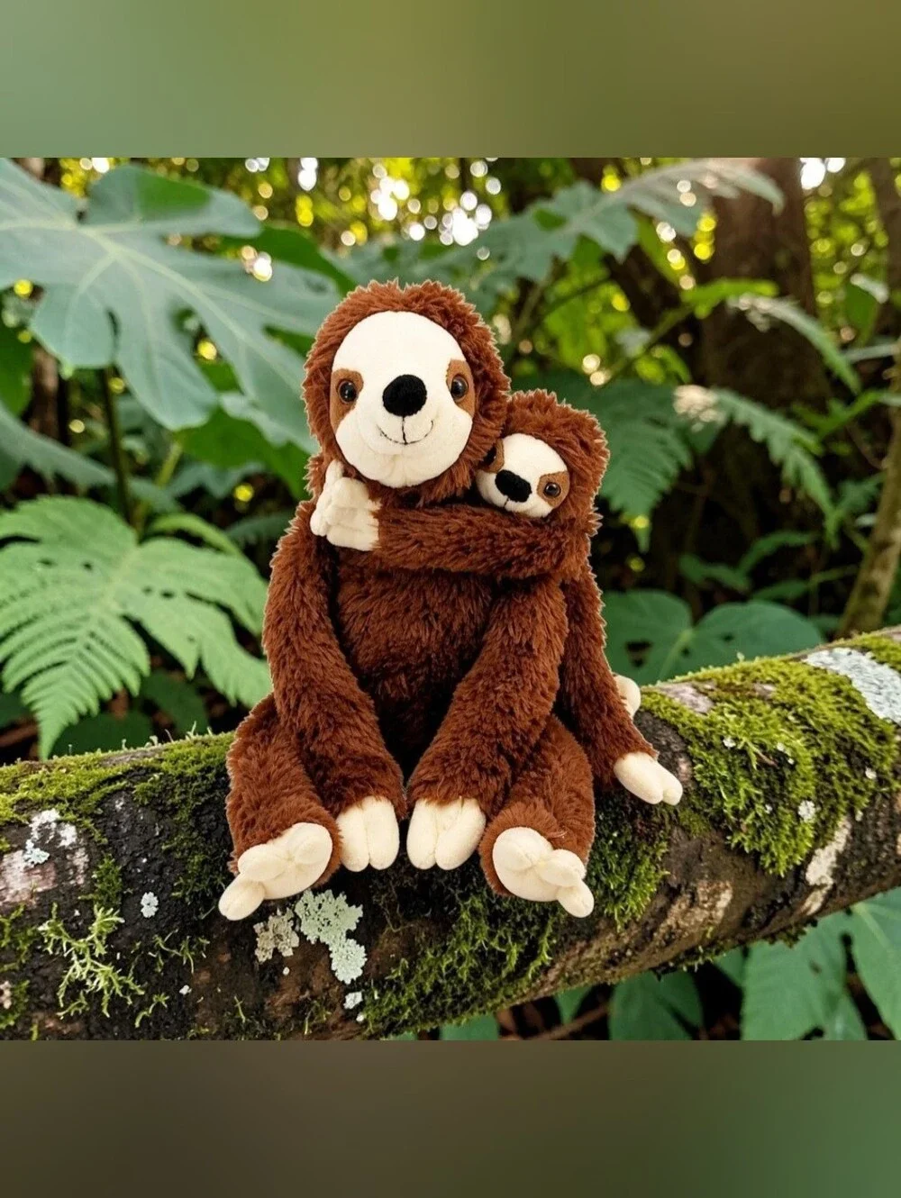 Mom With Attached Baby Plush Sloth Stuffed Animal 18